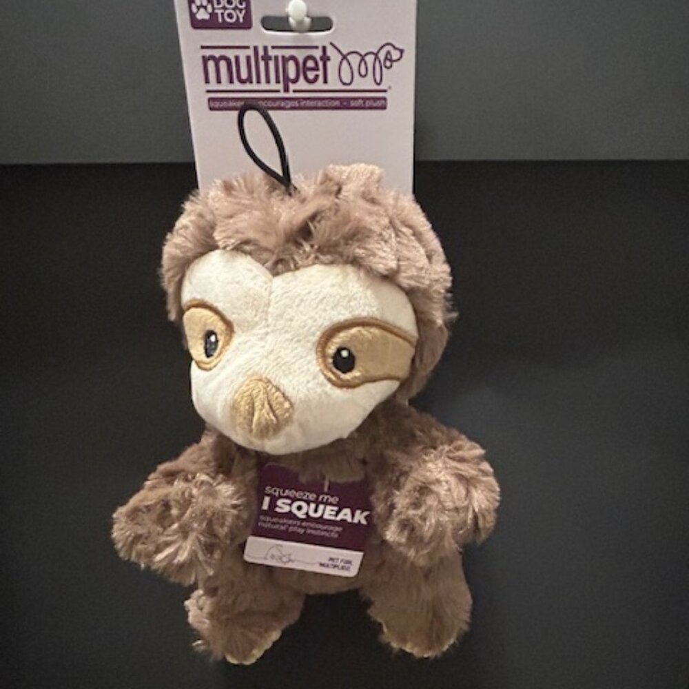 Multipet Brown Sloth Dog Plush Toy